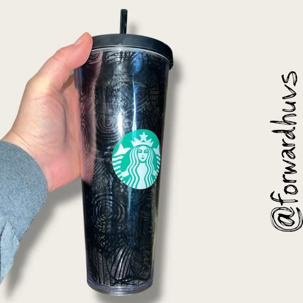 2014 Starbucks Black Circle Acrylic Venti Tumbler - Replacement Straw
